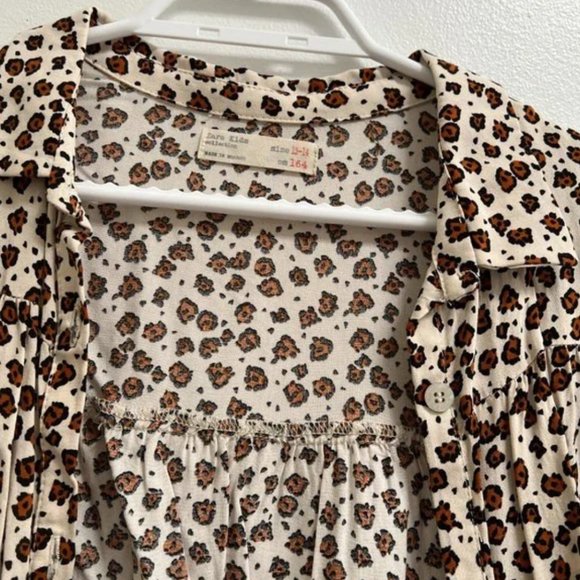 Zara Girls Animal Print Button Down Shirt 13-14 - Picture 4 of 4